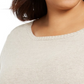 Style Co. Womens Ruffle-Hem Pullover Sweater Style Brown Size 1X