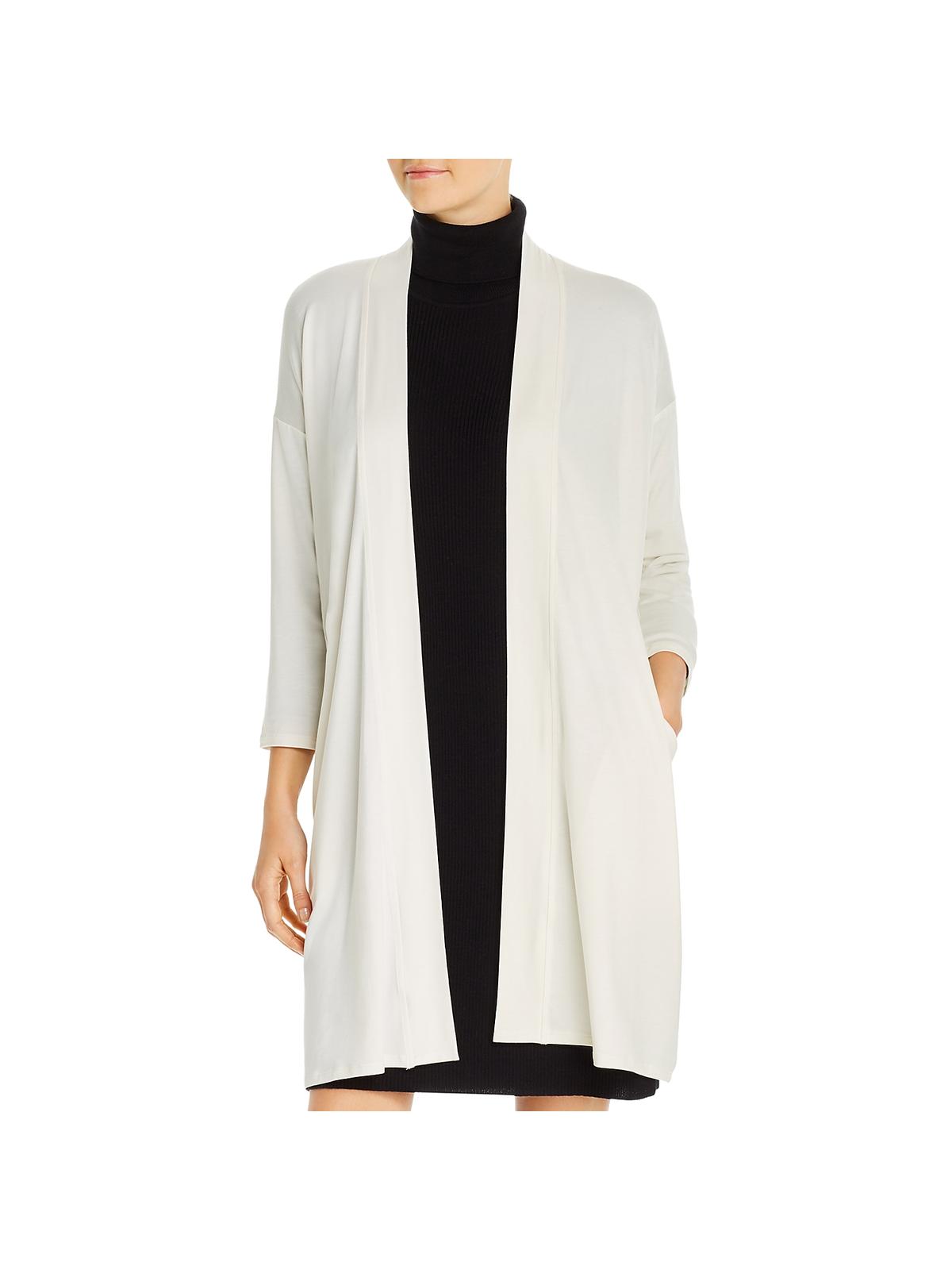 Eileen Fisher Women's Tencel Open Front Cardigan Top Brown Size X-Large