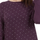 INC Women's Embellished Long Sleeve Jewel Neck Hi-Lo Sweater Purple Size S