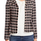 Cece Women's  Frayed Plaid Wear to Work Jacket Gray Size 14