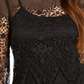 Style & Co Women's Lace Bell Sleeve Top Black Size Small