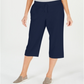 Karen Scott Knit Drawstring Capri Pants - Intrepid Blue Size S