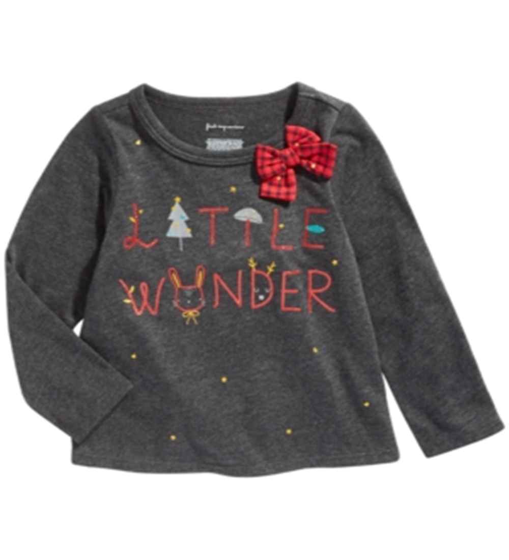 First Impressions Baby Girl's Little Wonder T-Shirt Gray Size 12MOS