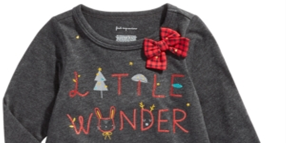 First Impressions Baby Girl's Little Wonder T-Shirt Gray Size 12MOS