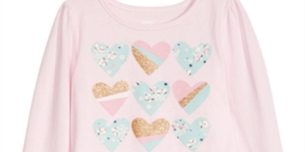 Epic Threads Little Girl's Heart Pattern T-Shirt Pink Size 6X