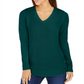 Charter Club Women's V Neck Sweater Green Size X-Small