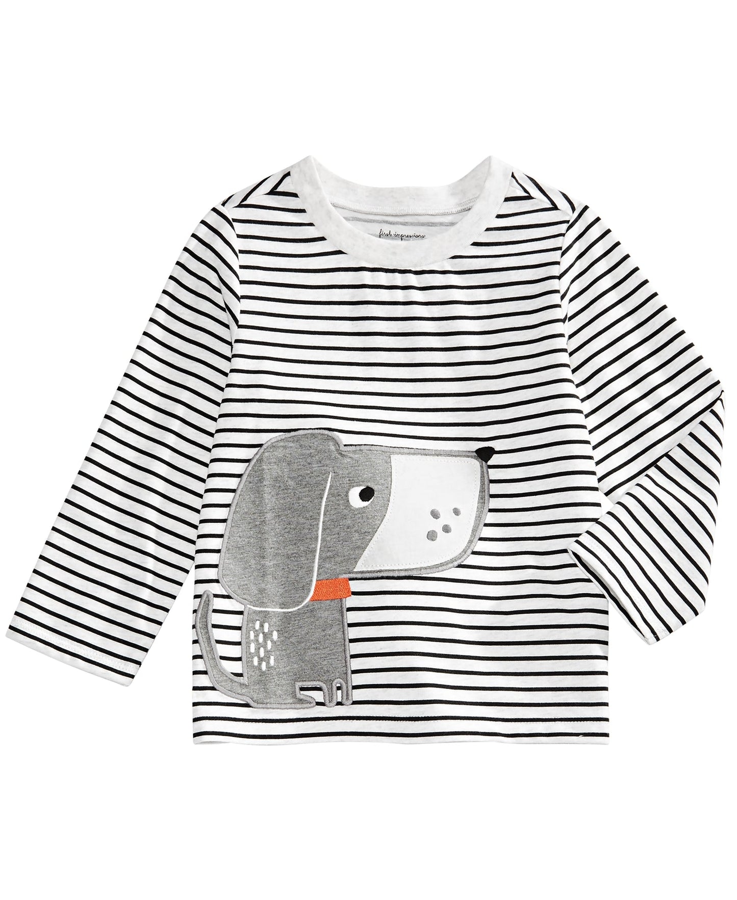 First Impressions Infant Girl's Striped Dog Print T-shirt Brown Size 3-6MOS