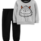 Carter's Baby Boy's 2 Pc Cotton Monster Sweatshirt & Jogger Pants Set Gray Size 6MOS