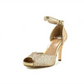 Style & Co Women's Swifty Peep-Toe Synthetic Heels Gold Size 5.5
