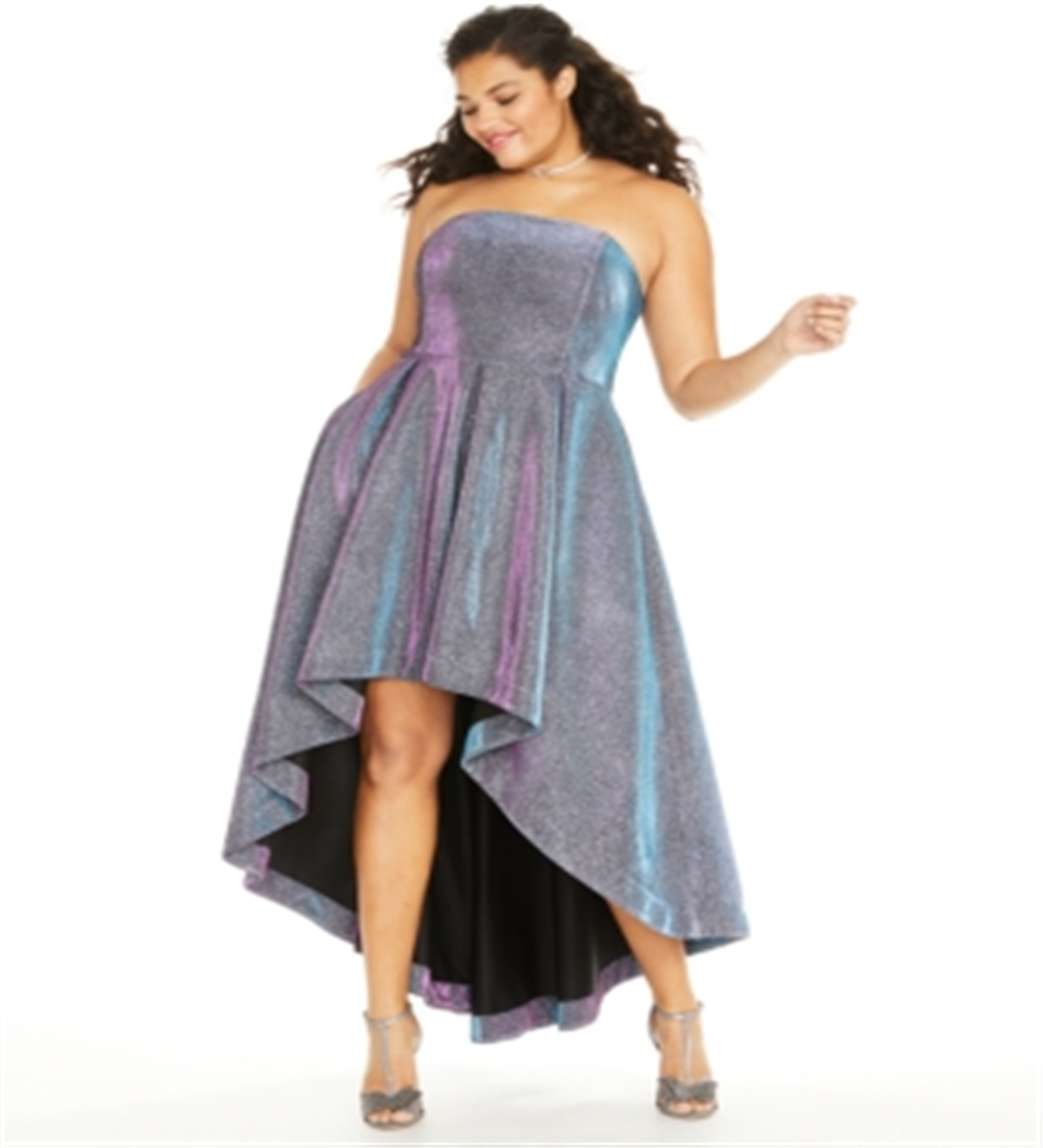 Speechless Trendy Plus Size Iridescent Metallic High-Low Dress Red Size 18