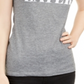 Love Tribe Juniors' Maybe Later Micro-Striped Graphic T-Shirt Gray Size Small