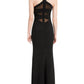 Emerald Sundae Women's Sheer Sleeveless V Neck Full Length Evening Mermaid Dress Black Size Medium