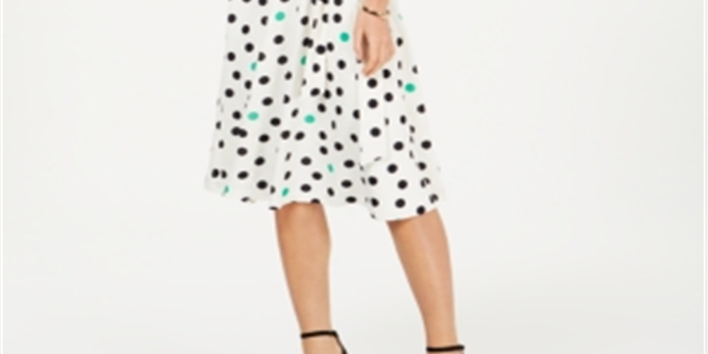 Jessica Howard Women's Polka Dot MIDI Dress White Size 12P