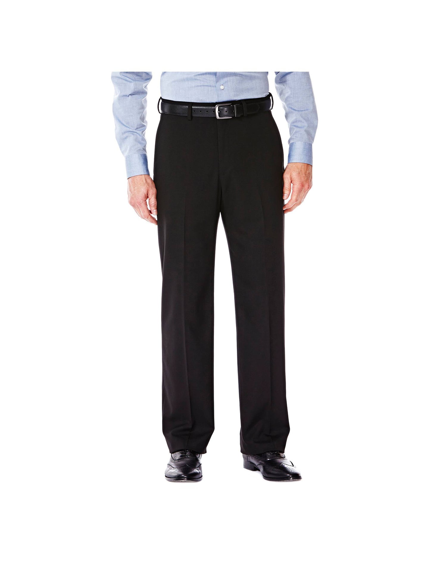 Hagger Men's Flat Front Classic Fit Stretch Suit Separate Pants Black 36X30