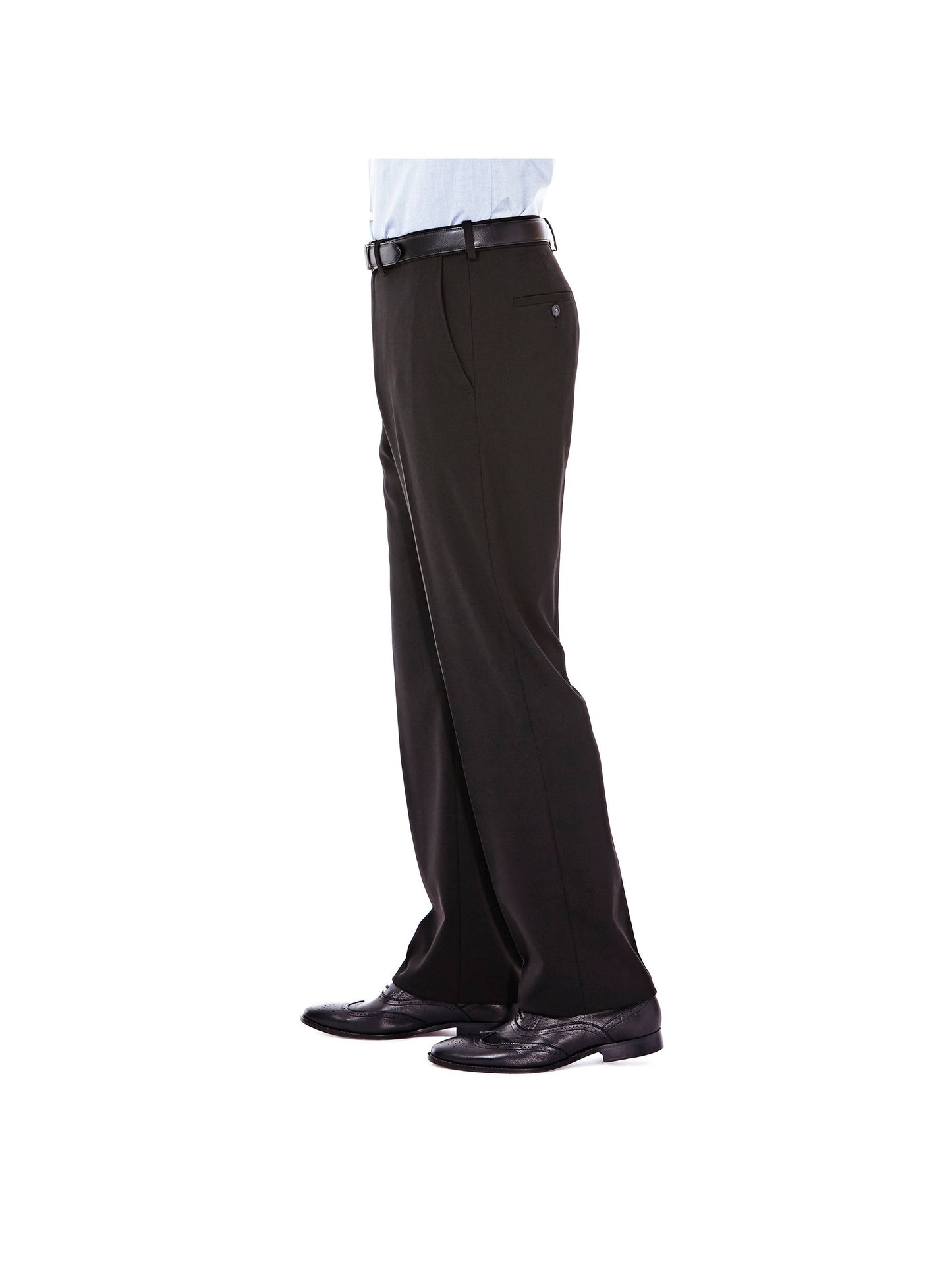 Hagger Men's Flat Front Classic Fit Stretch Suit Separate Pants Black 36X30