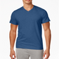 Alfani Men's Slub V-Neck T-Shirt Blue Size S