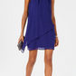 Jessica Howard Women's Chiffon Sleeveless Cocktail Dress Blue Size 4 P