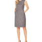 Anne Klein Women's Zippered Heather Sleeveless Jewel Neck Above the Knee Wear to Work Sheath Dress Blue Size 10