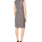 Anne Klein Women's Zippered Heather Sleeveless Jewel Neck Above the Knee Wear to Work Sheath Dress Blue Size 10
