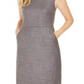 Anne Klein Women's Zippered Heather Sleeveless Jewel Neck Above the Knee Wear to Work Sheath Dress Blue Size 10