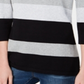 Karen Scott  Women's Striped Boatneck Sweater  Deep Black  Size XS