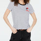Ultra Flirt Junior's Crisscross V Neck T-Shirt White Size L