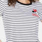 Ultra Flirt Junior's Crisscross V Neck T-Shirt White Size L
