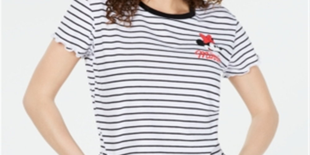 Ultra Flirt Junior's Crisscross V Neck T-Shirt White Size L