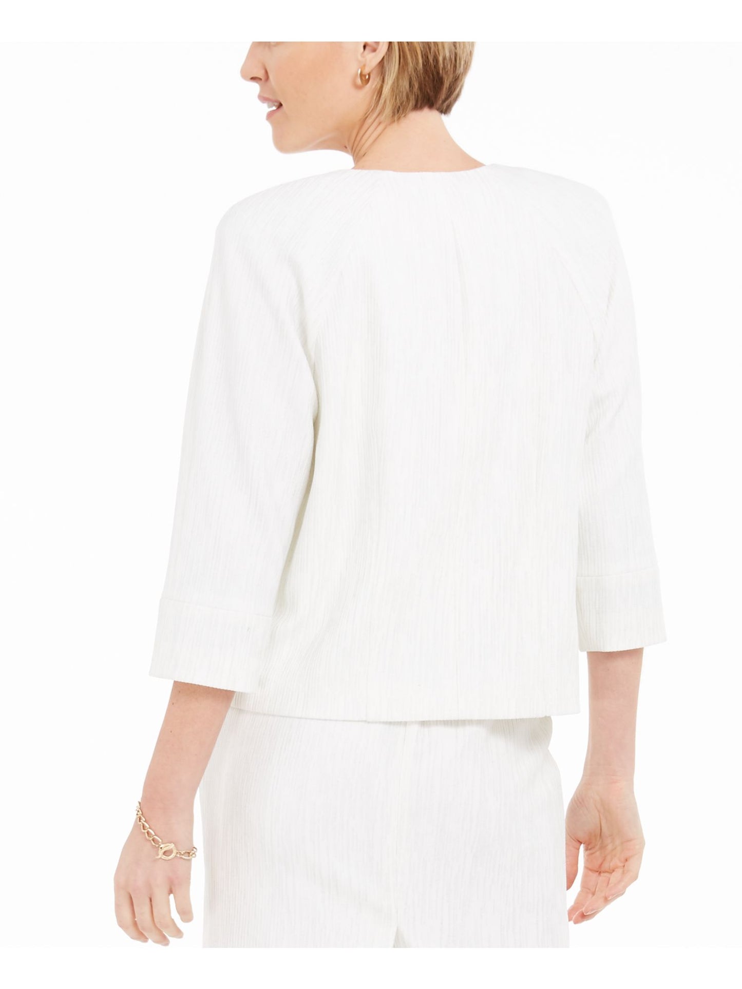 KasperWomen's Textured Wear to Work Jacket New White Size 6 Petite