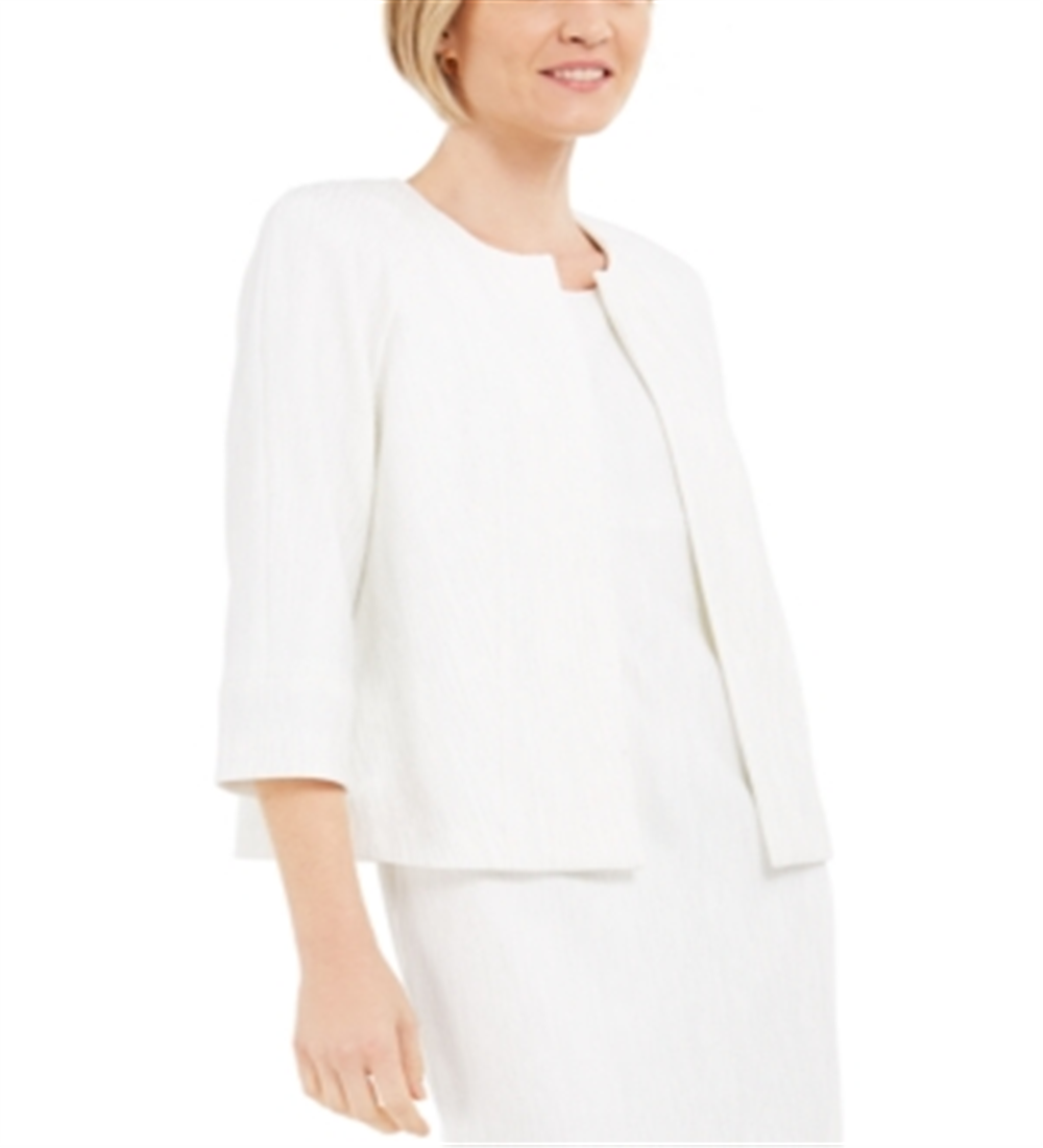 KasperWomen's Textured Wear to Work Jacket New White Size 6 Petite