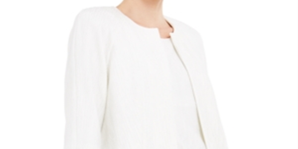 KasperWomen's Textured Wear to Work Jacket New White Size 6 Petite