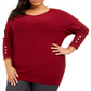 JM Collection Women's Dolman Sweater Wine Size 0X