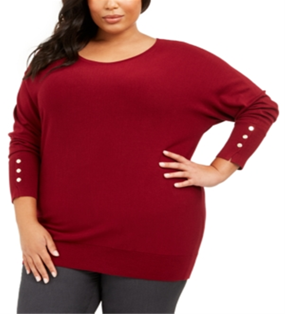 JM Collection Women's Dolman Sweater Wine Size 0X