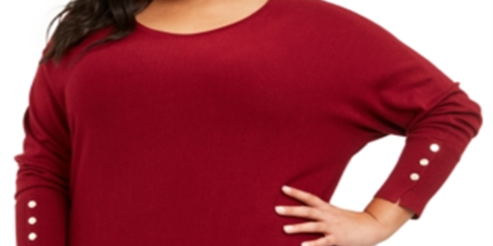 JM Collection Women's Dolman Sweater Wine Size 0X