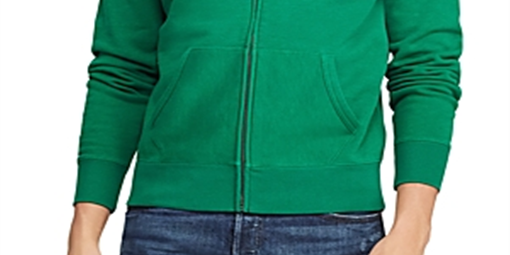 Polo Ralph Lauren Men's Yale Patch Front Fleece Hoodie Green Size X-Large