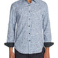 Tallia Men's Sequin Print Performance Button Down Shirt Gray Size Medium