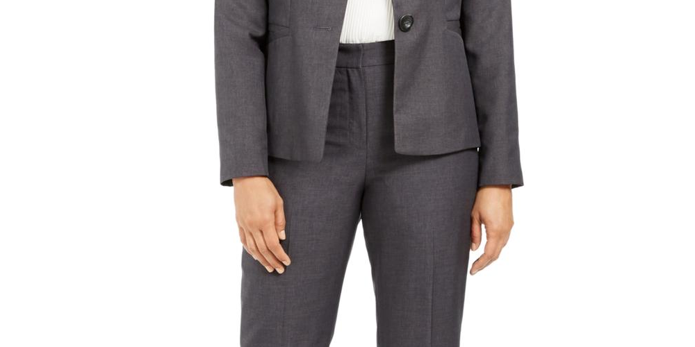 Le Suit Women's Business Career Pant Suit Gray Size 8