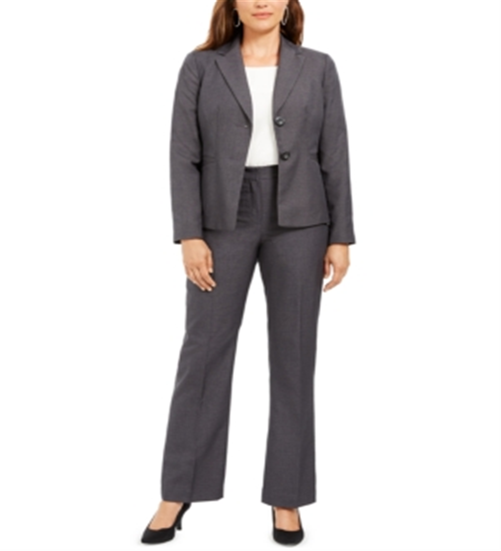 Le Suit Women's Business Career Pant Suit Gray Size 8