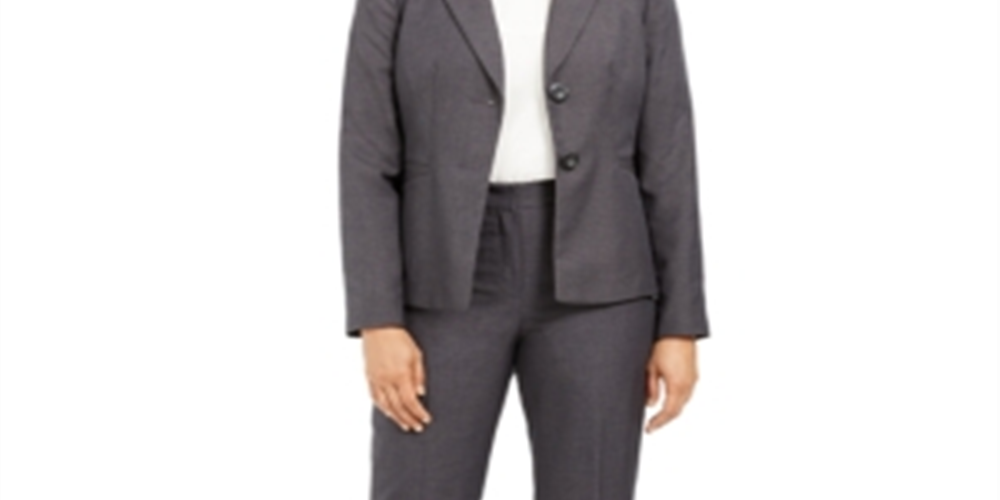 Le Suit Women's Business Career Pant Suit Gray Size 8