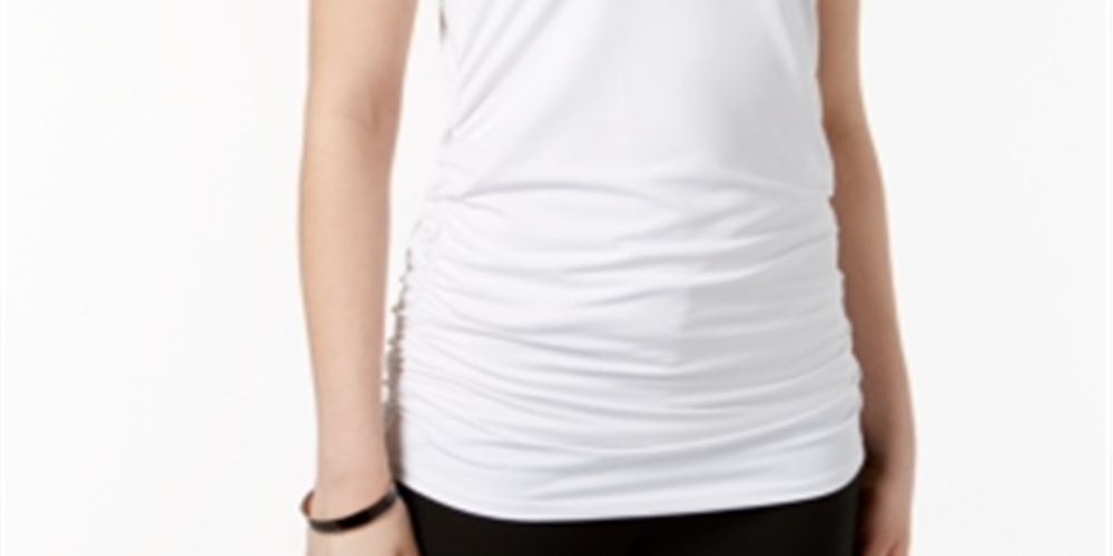 Alfani Womens Sleeveless Jewel Neck Top - White Size M