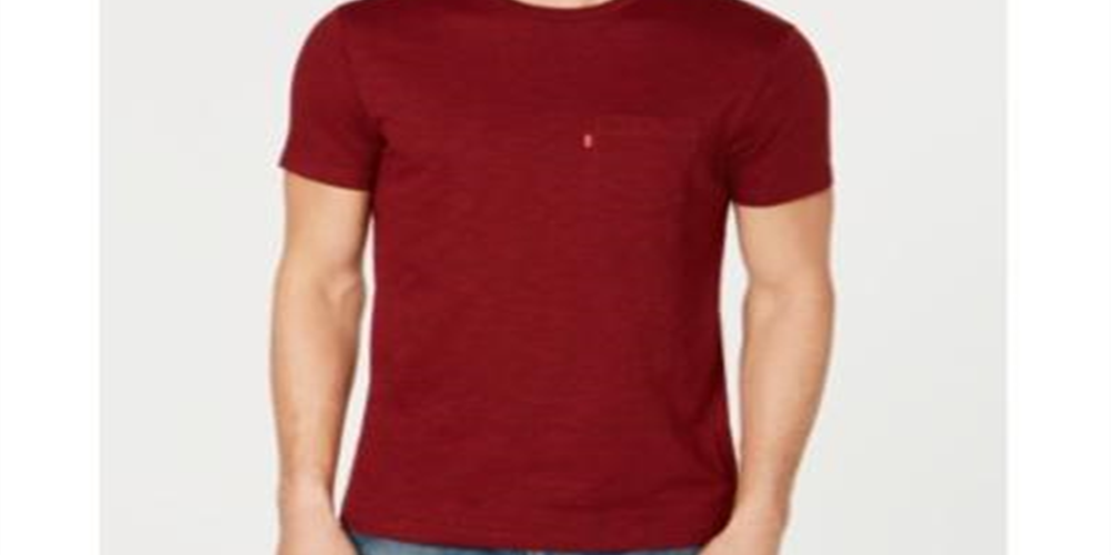 Levi's Men's Heathered Pocket T-Shirt Wine Size M