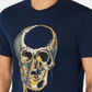 INC Men's Beaded Melting Skull T-Shirt  Blue Size Large