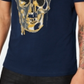 INC Men's Beaded Melting Skull T-Shirt  Blue Size Large