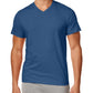 Alfani Mens Slub V-Neck T-Shirt Blue Size Large