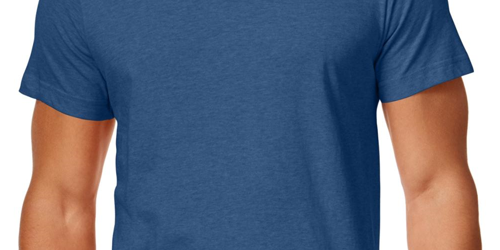 Alfani Mens Slub V-Neck T-Shirt Blue Size Large