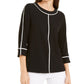 adidas-womens-3-4-sleeve-blouse-wear-to-work-top-black-size-medium