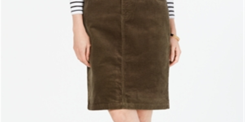 Charter Club Women's Corduroy Tummy-Control Skirt  Region Green  18