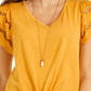 Style & Co Women's Eyelet Sleeve Tie Front Top Yellow Size XX-Large
