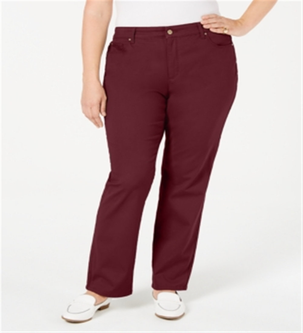 Charter Club Women's  Plus Size Twill Lexington Pants  Red Size 26W