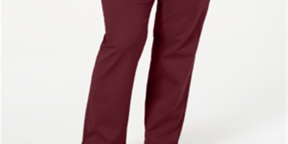 Charter Club Women's  Plus Size Twill Lexington Pants  Red Size 26W
